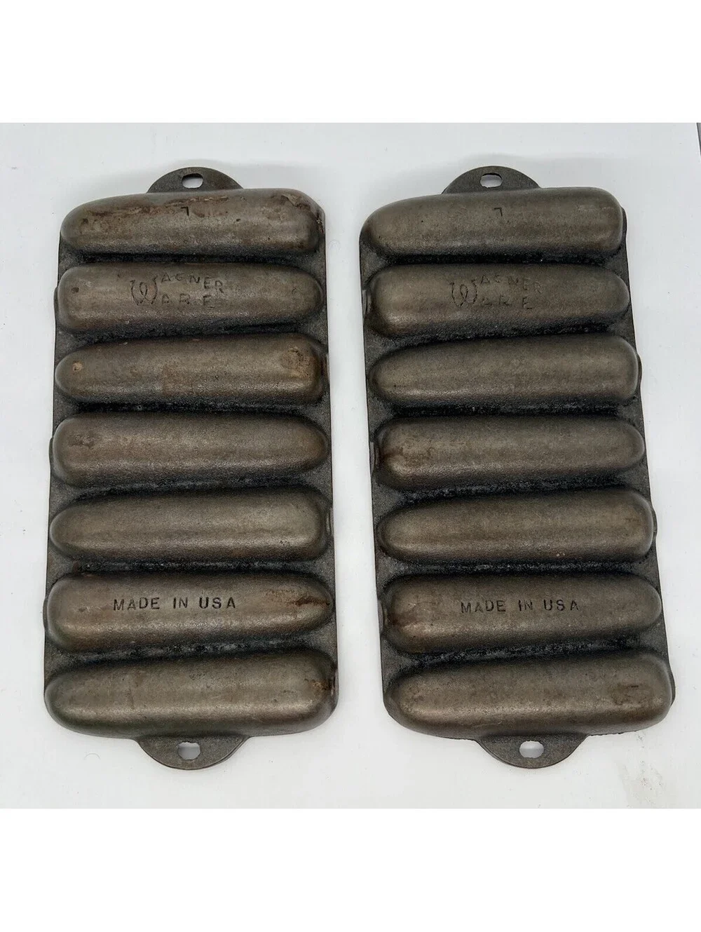 Wagner Ware Cast Iron Corn Stick Cornbread Muffin Pan 7 Sticks Lot of 2